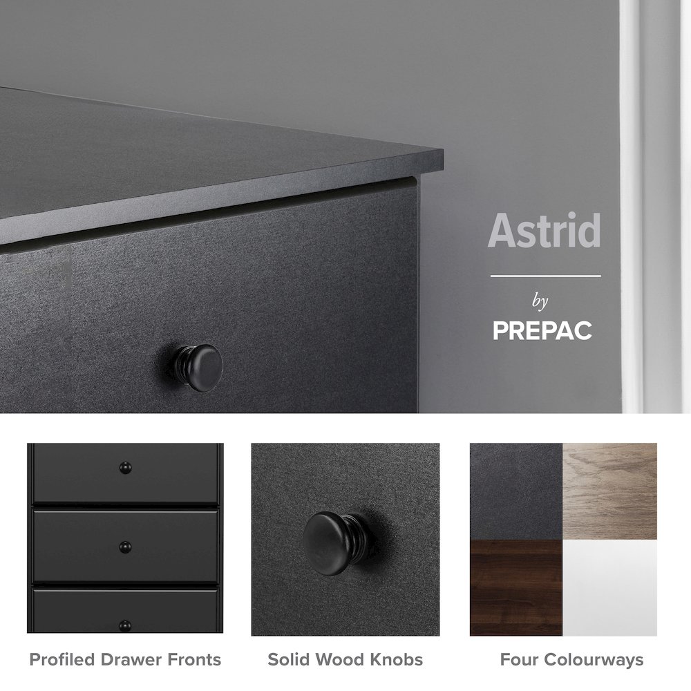 Astrid 4-Drawer Dresser, Black. Picture 7