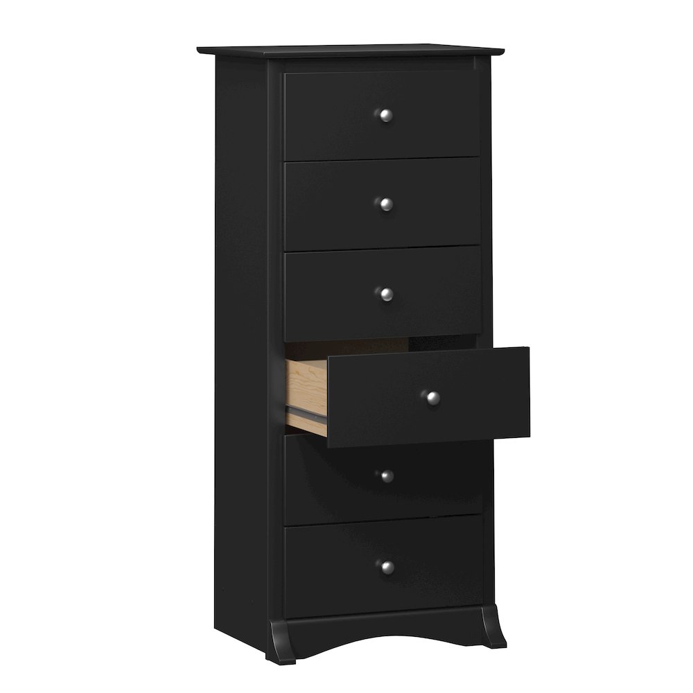 Black Sonoma Tall 6 Drawer Chest. Picture 1