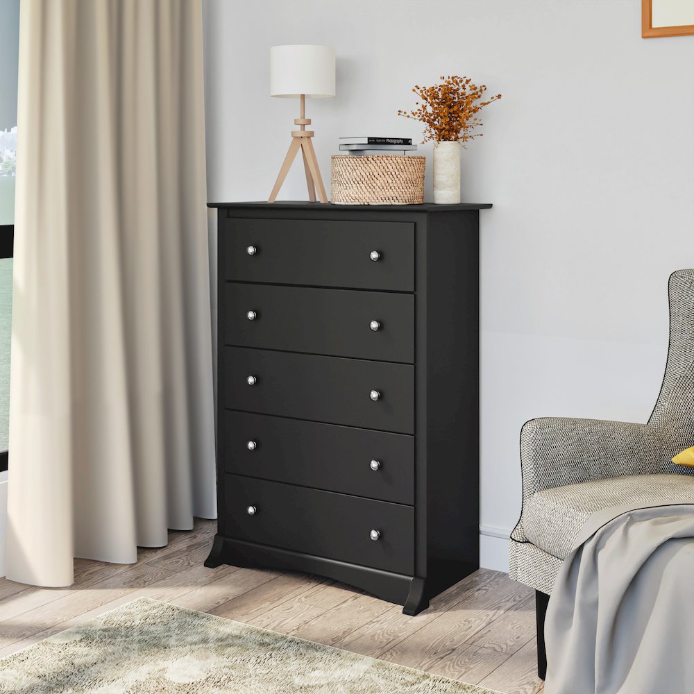 Black Sonoma 5 Drawer Chest. Picture 6
