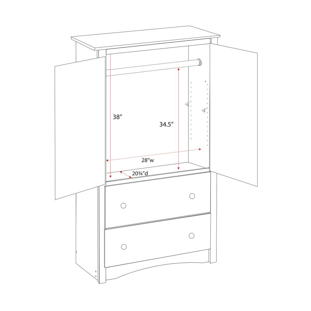 Black Sonoma 2 Door Armoire. Picture 5