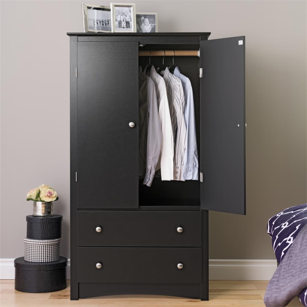 Black Sonoma 2 Door Armoire. Picture 2
