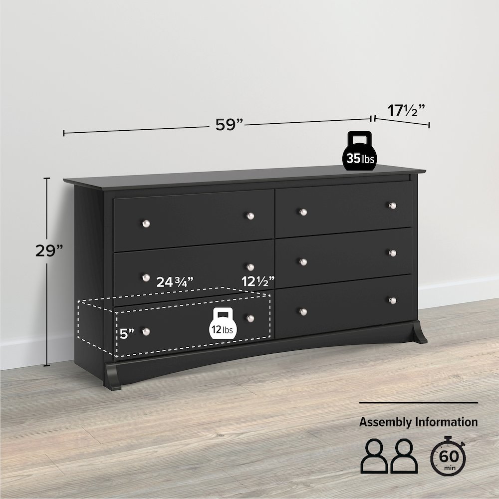 Black Sonoma 6 Drawer Dresser. Picture 5