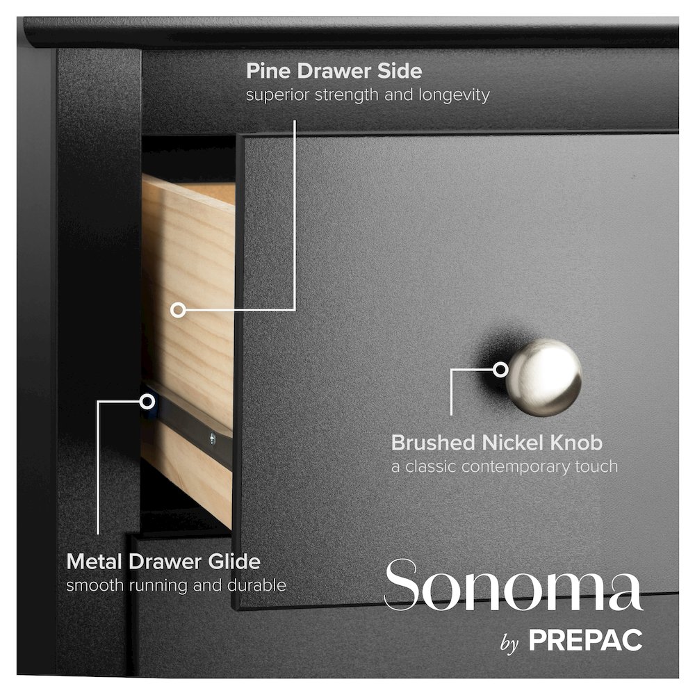 Black Sonoma 6 Drawer Dresser. Picture 8