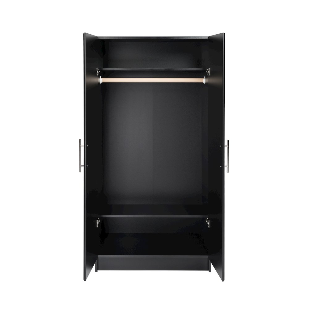 Elite 32" Wardrobe Cabinet, Black. Picture 2