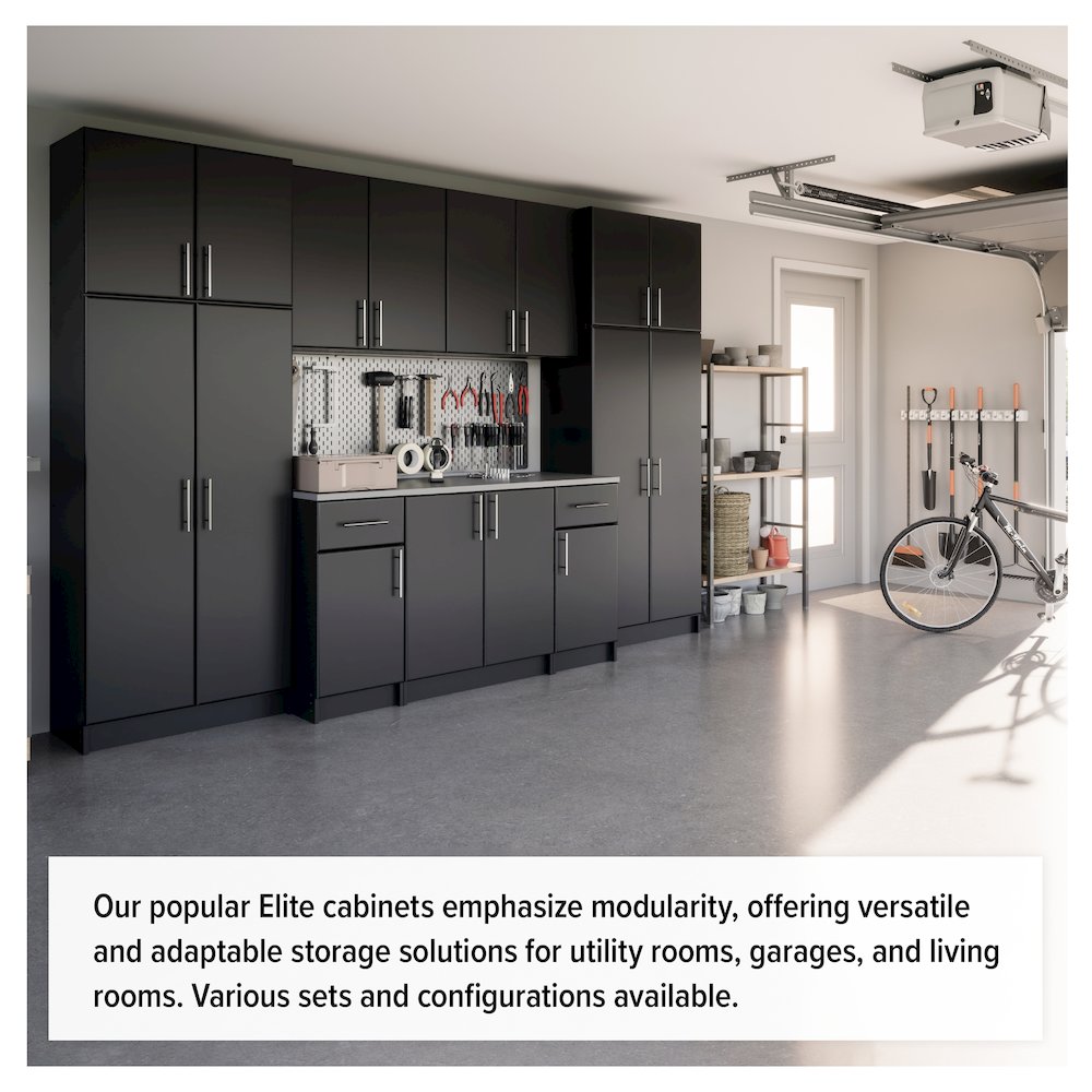 Elite 32" Wardrobe Cabinet, Black. Picture 10