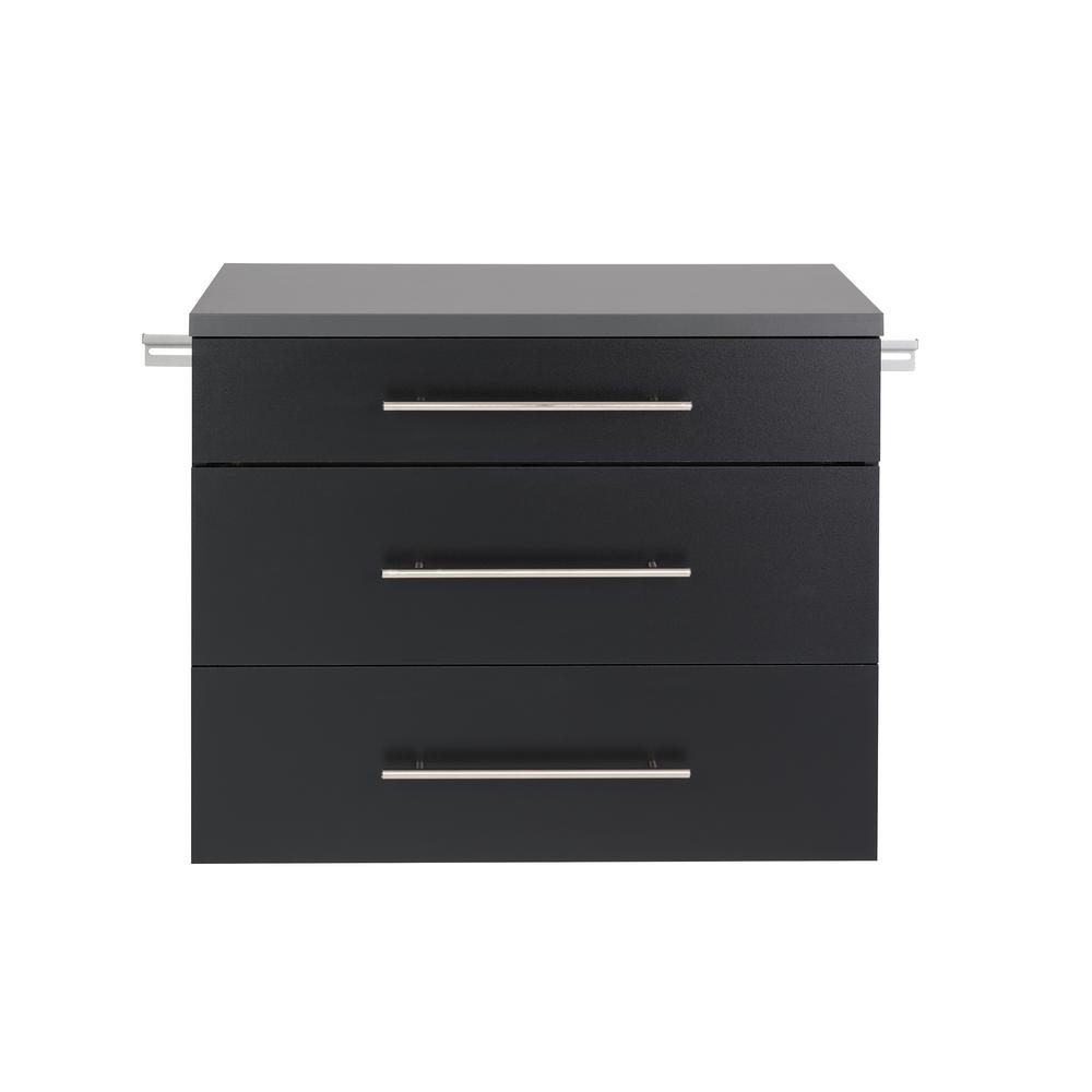 HangUps 3-Drawer Base Storage Cabinet, Black. Picture 2