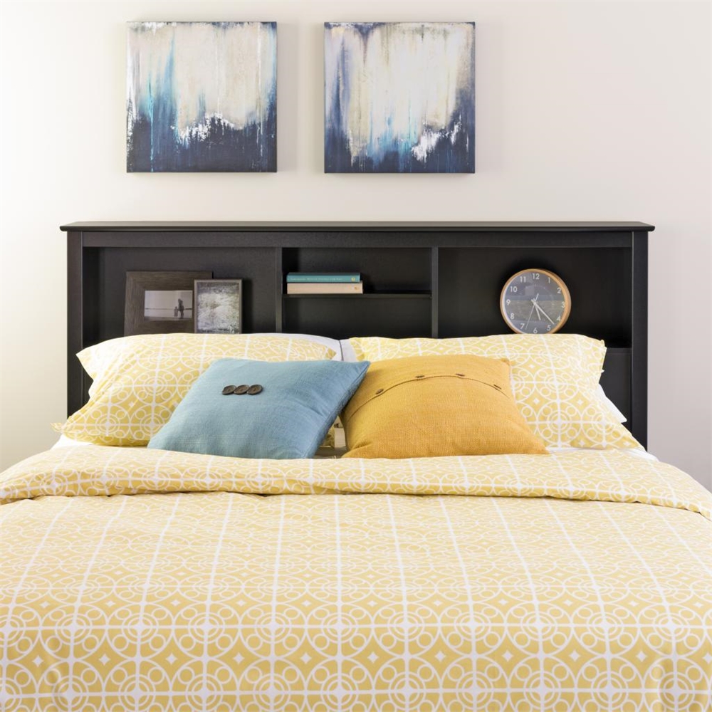 Black Full / Queen Bookcase Headboard. Picture 2