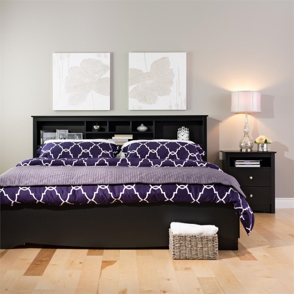 Black King Bookcase Headboard. Picture 3