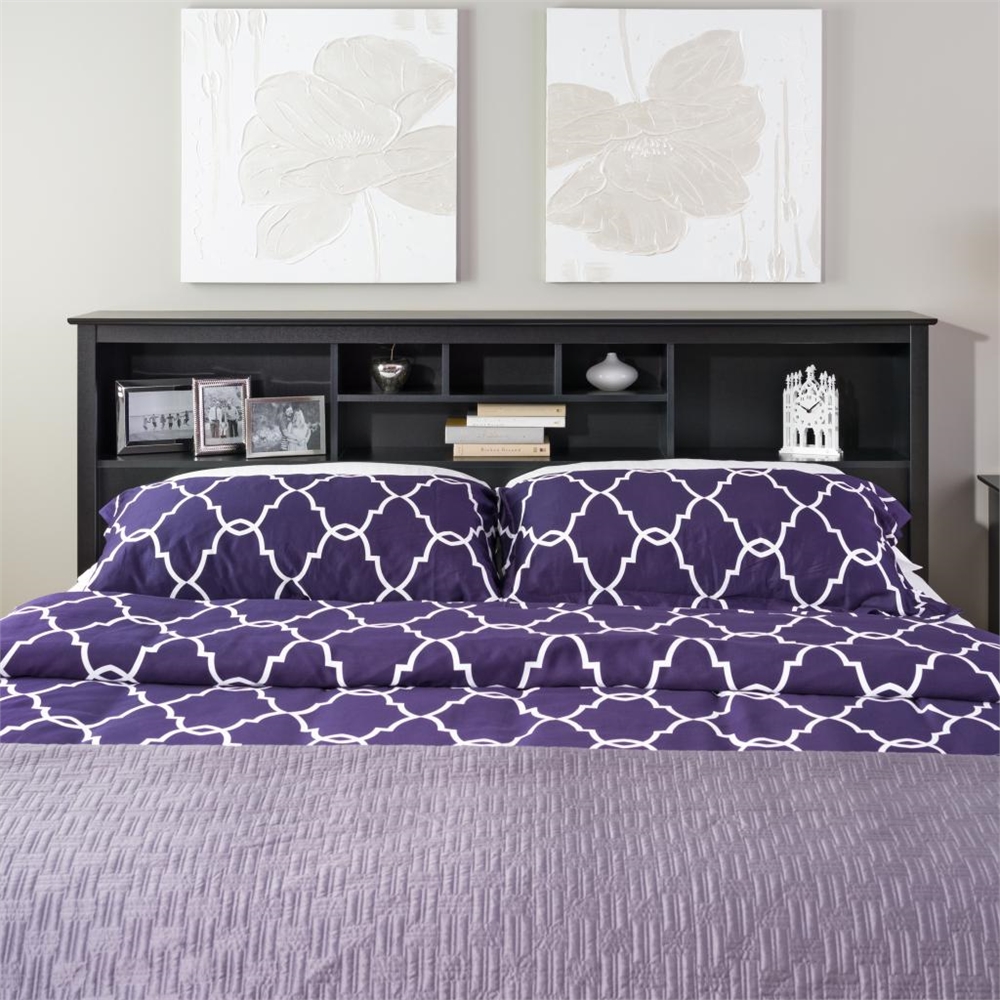 Black King Bookcase Headboard. Picture 2
