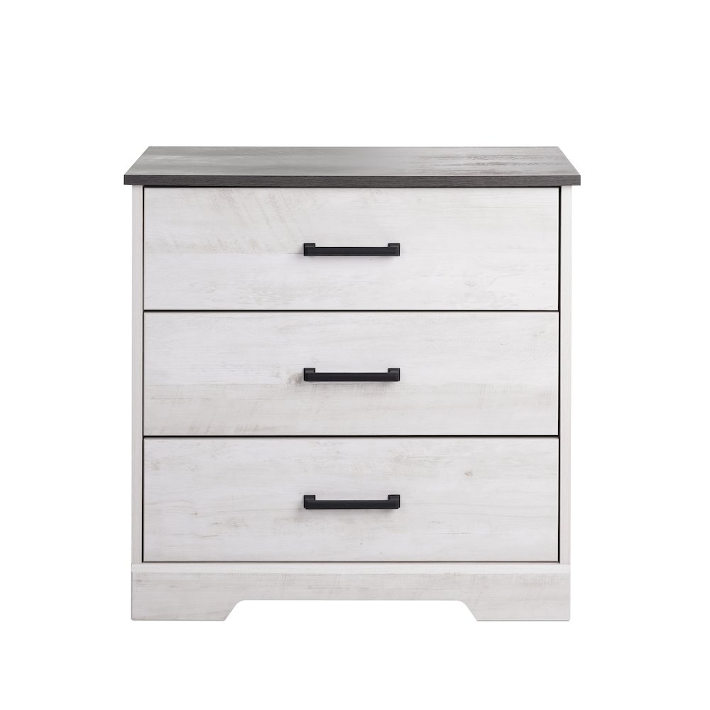 Nightstand Bedside Table, Washed White Nightstand for Bedroom. Picture 1