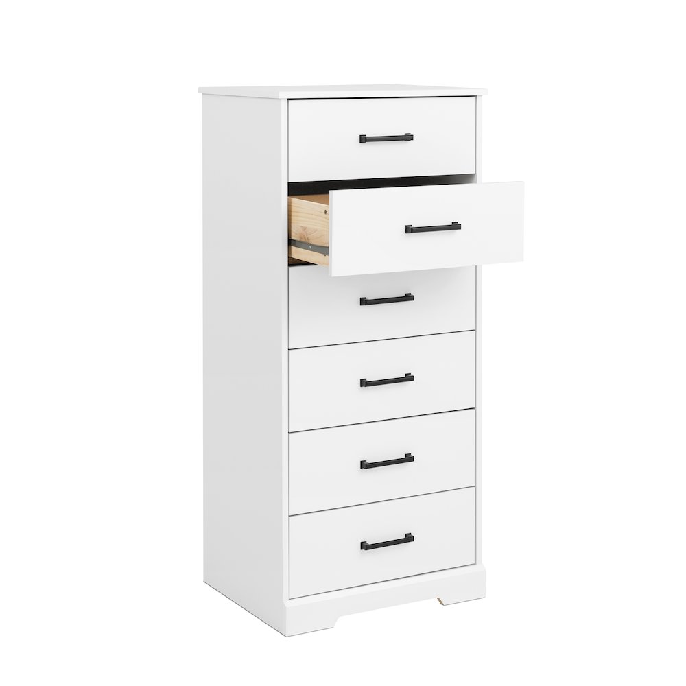 Rustic Ridge White 6 Drawer 18.5"D x 23.75"W x 51.5"H Dresser. Picture 10