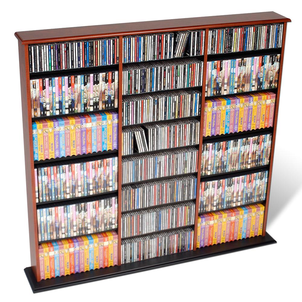 Cherry & Black Triple Width Wall Storage. Picture 1