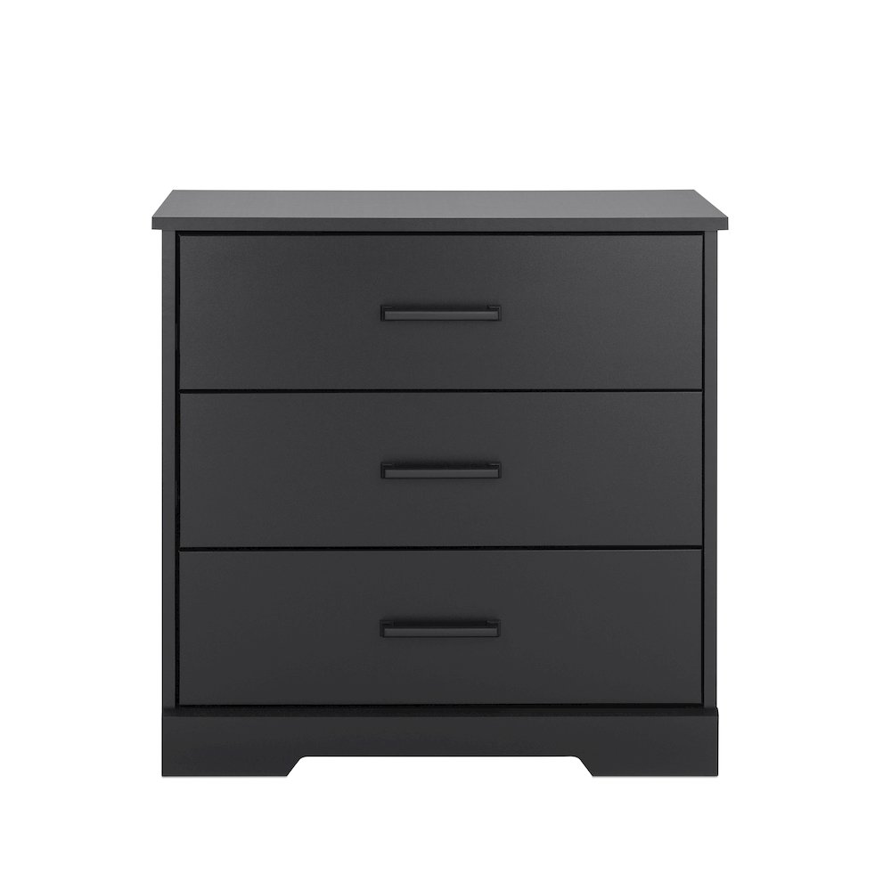 Nightstand Bedside Table, Black Nightstand for Bedroom, End Table with 3 Drawers. Picture 1