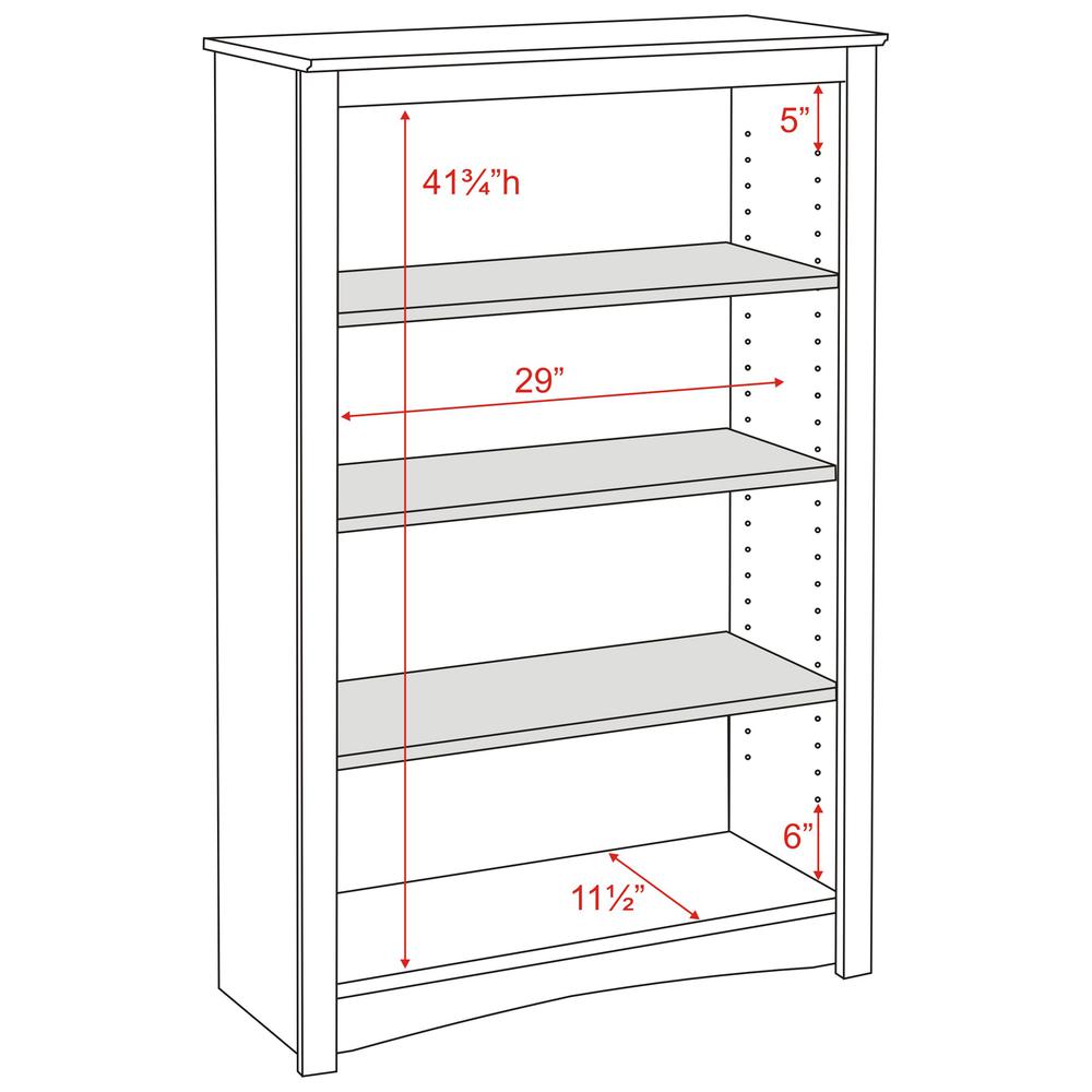 4-shelf Bookcase, White. Picture 2
