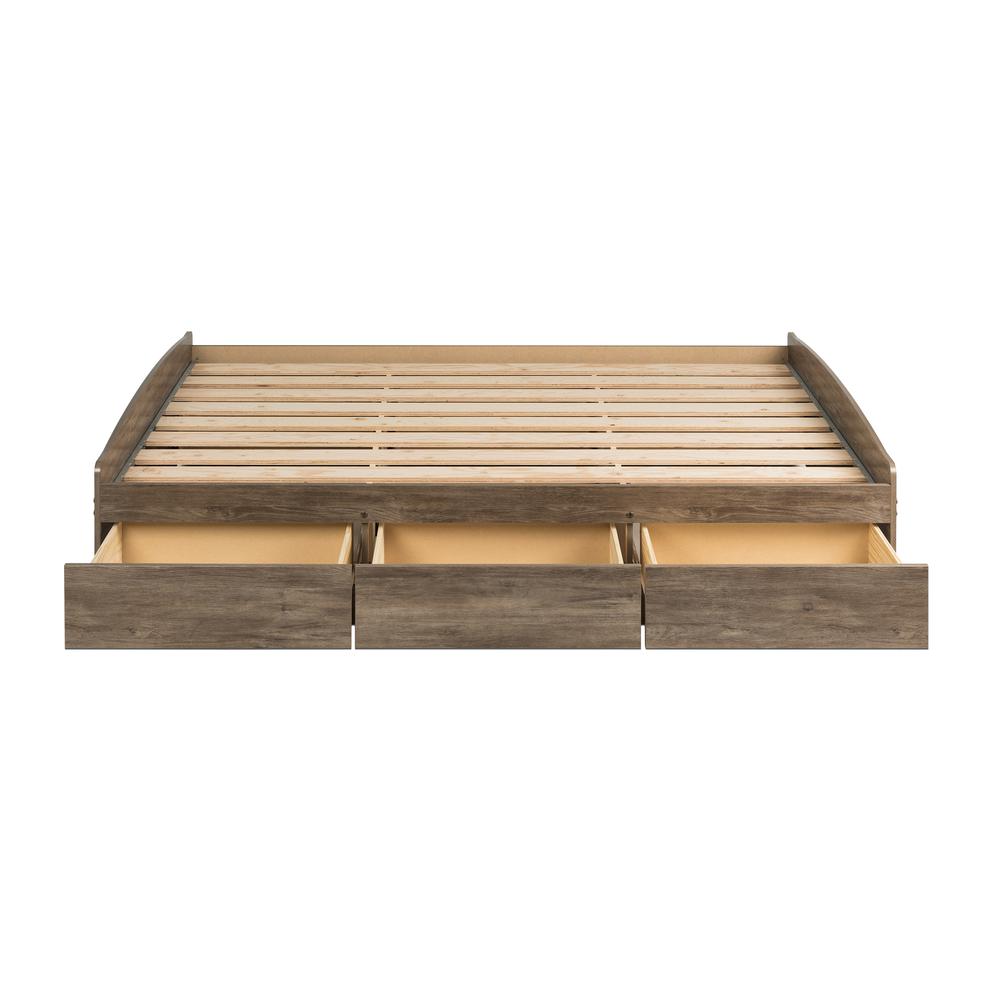 Queen Mate's Platform Storage Bed with 6 Drawers, Drifted Gray. Picture 6