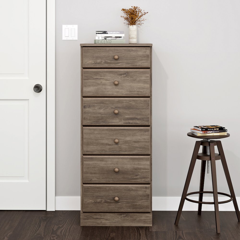 Astrid 6-Drawer Tall Chest, Drifted Gray. Picture 5