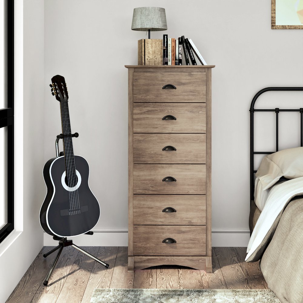 Salt Spring Tall 6-Drawer Chest, Drifted Gray. Picture 6