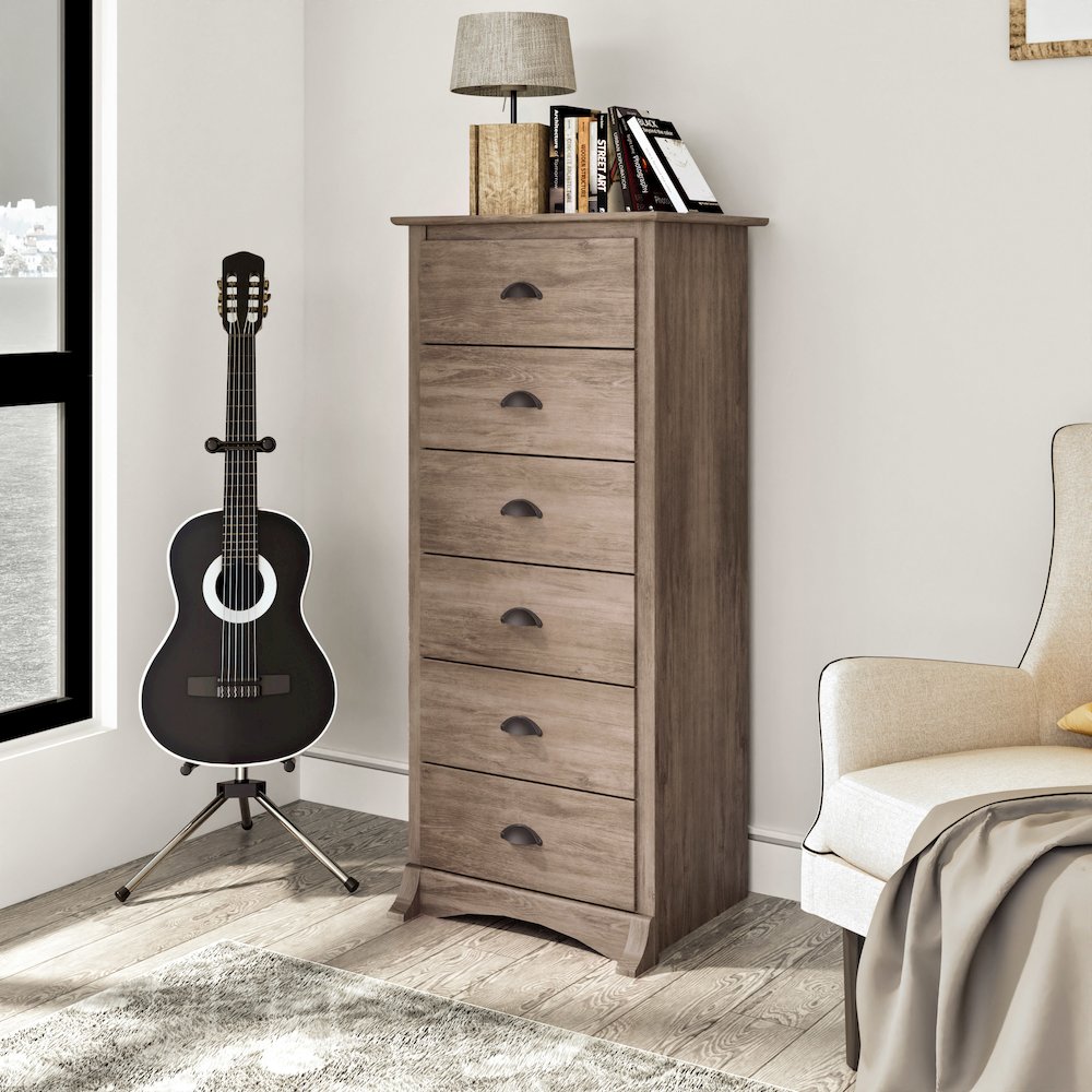 Salt Spring Tall 6-Drawer Chest, Drifted Gray. Picture 7