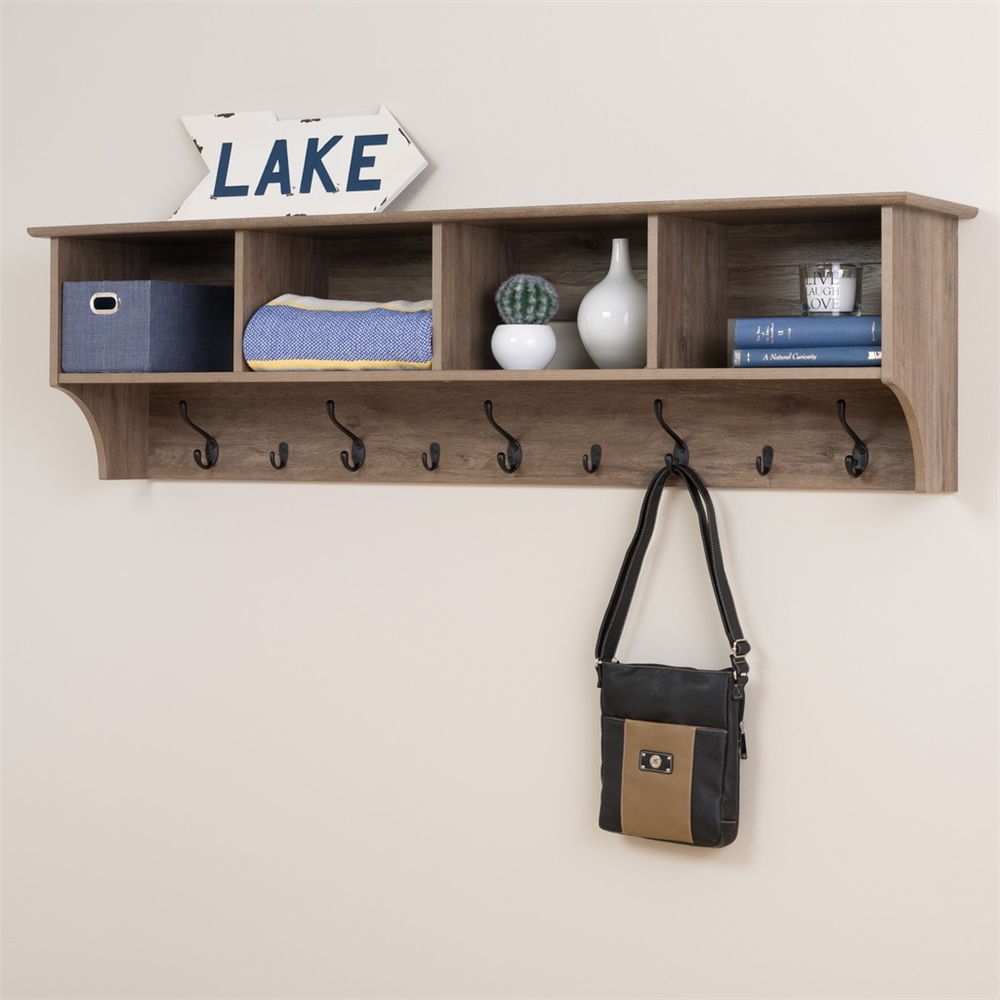 60" Wide Hanging Entryway Shelf, Drifted Gray. Picture 2