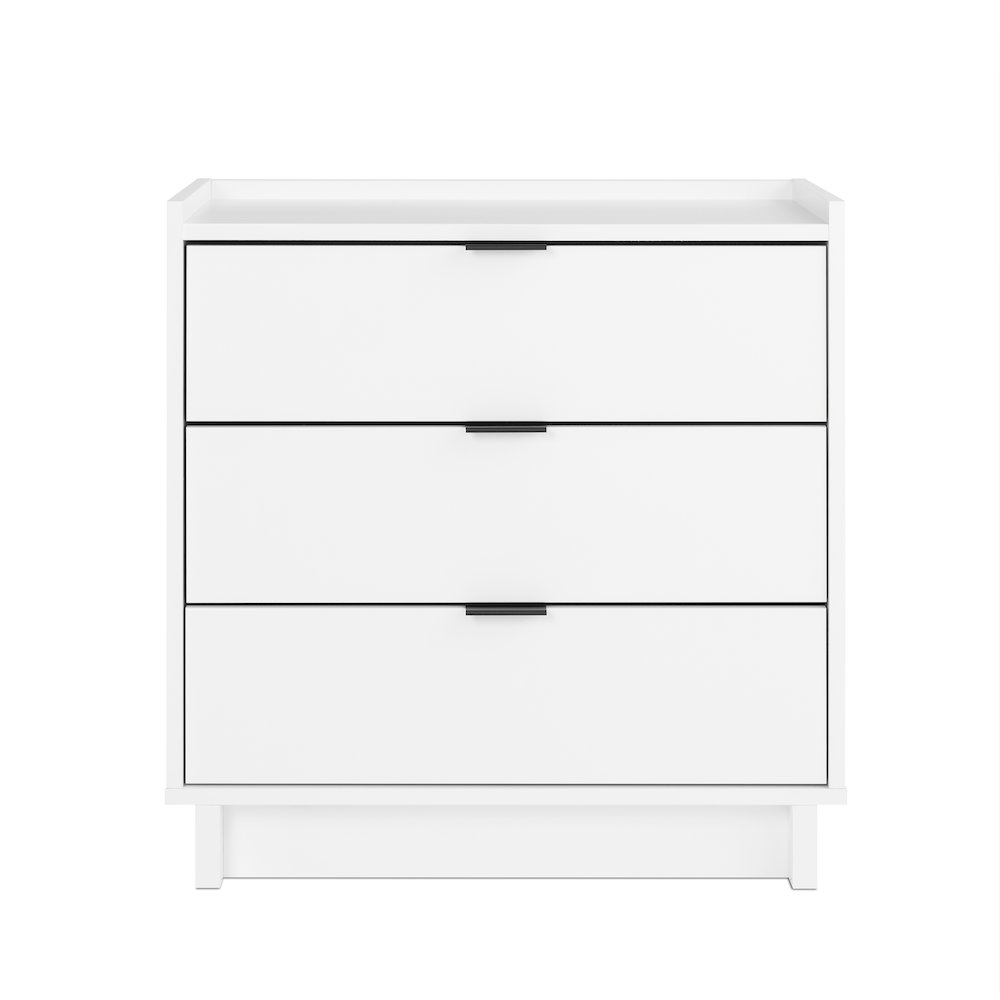 Simply Modern White 3 Drawer 26.5" W Nightstand. Picture 1
