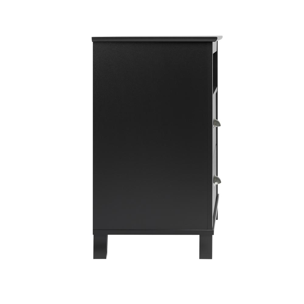 Yaletown 2-Drawer Tall Nightstand, Black. Picture 3
