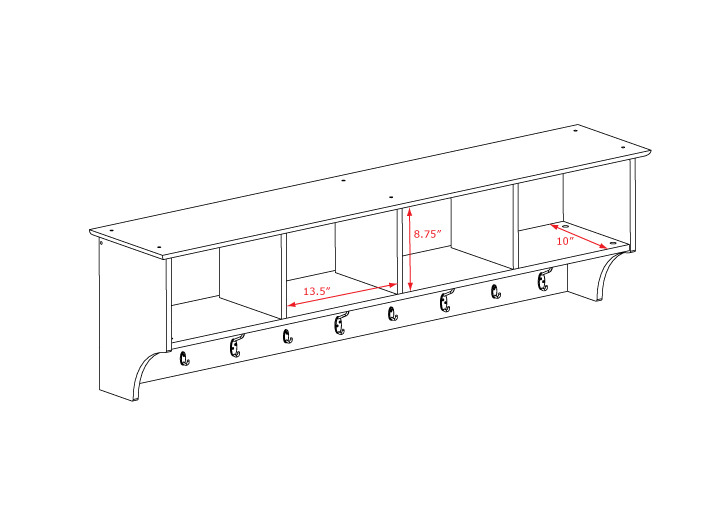 Espresso 60" Wide Hanging Entryway Shelf. Picture 4