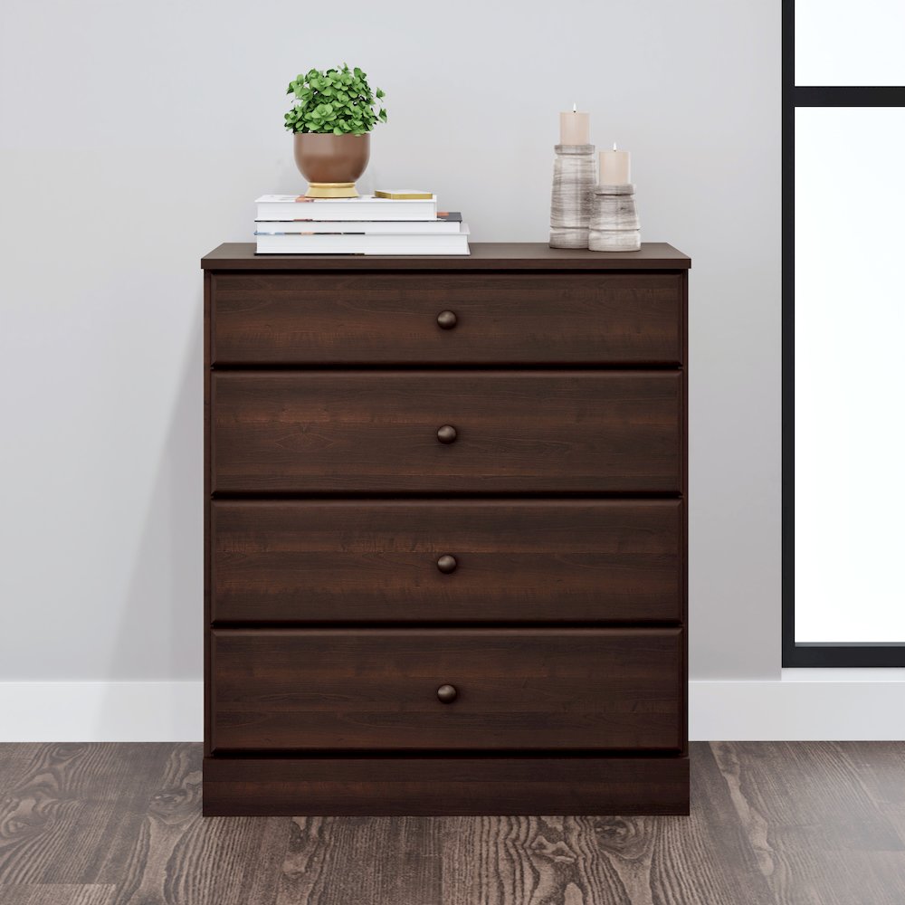 Astrid 4-Drawer Dresser, Espresso. Picture 5