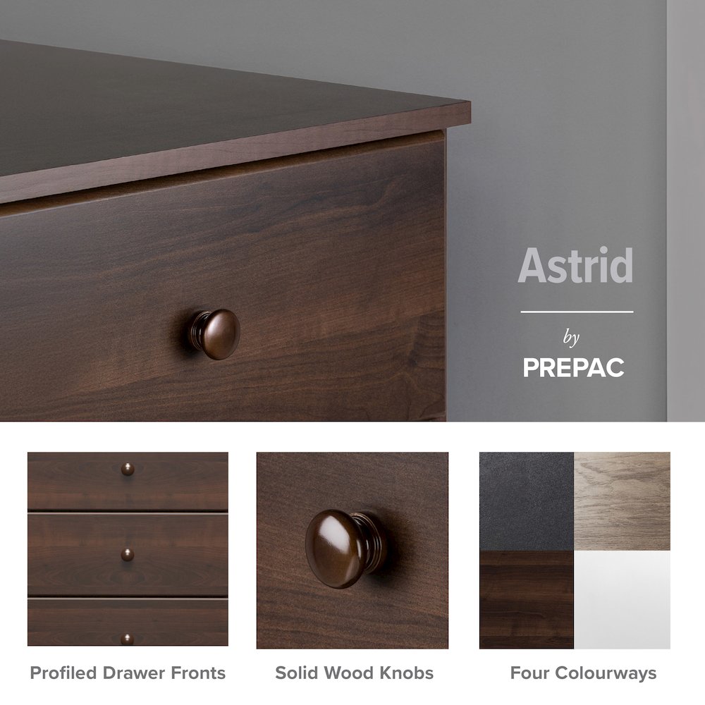 Astrid 4-Drawer Dresser, Espresso. Picture 7