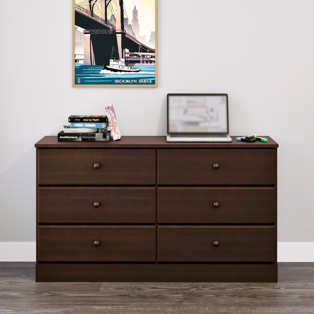 Astrid 6-Drawer Dresser, Espresso. Picture 5