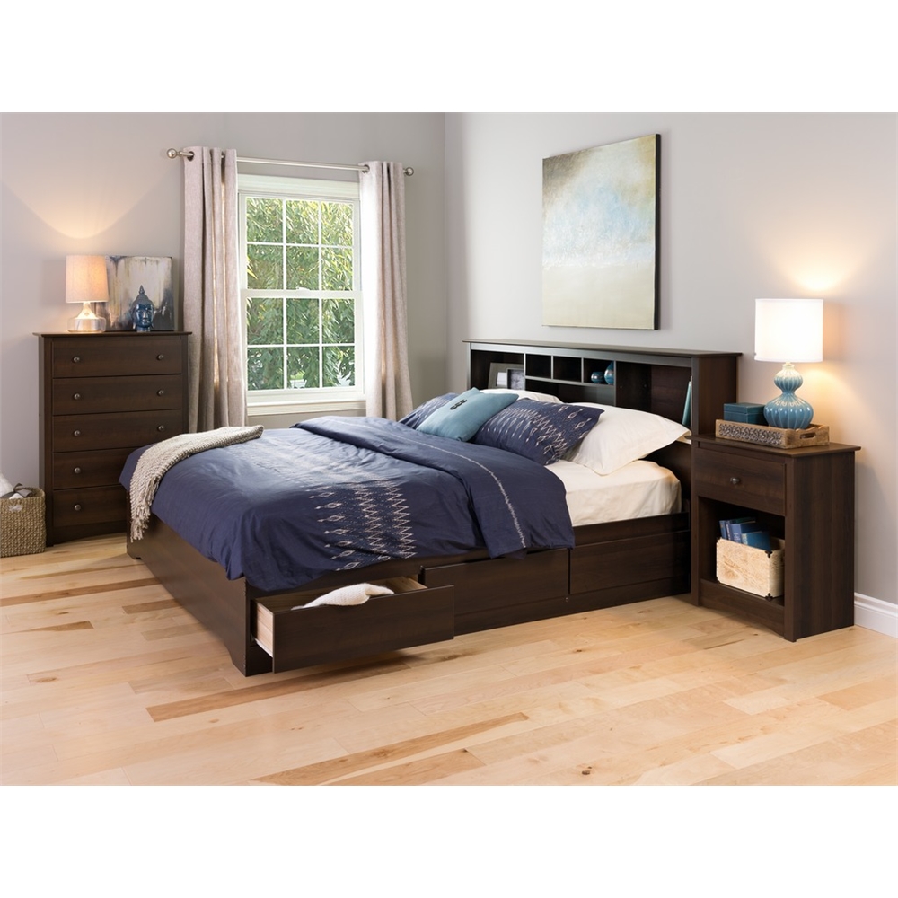 Fremont 1-drawer Tall Nightstand, Espresso. Picture 5