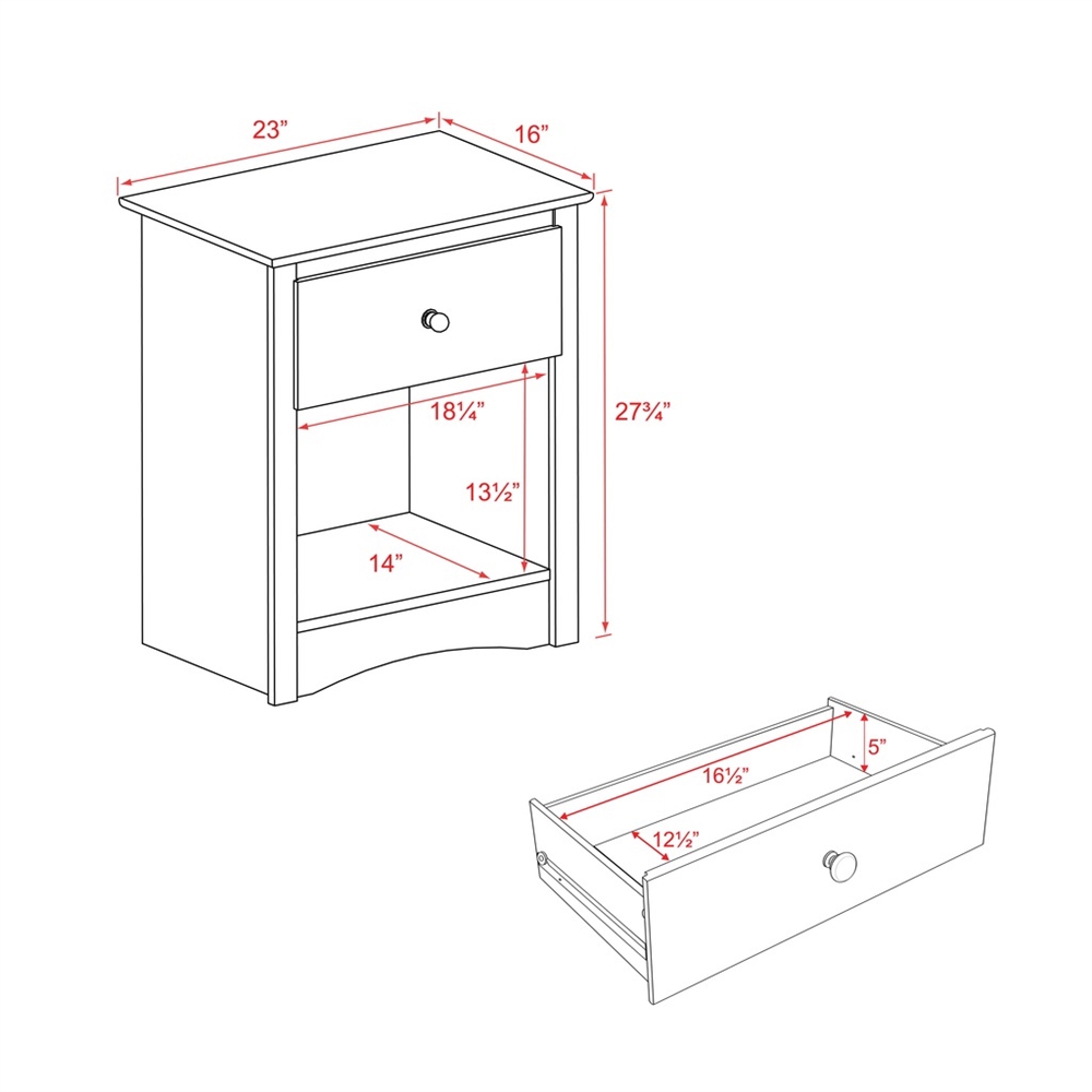 Fremont 1-drawer Tall Nightstand, Espresso. Picture 6