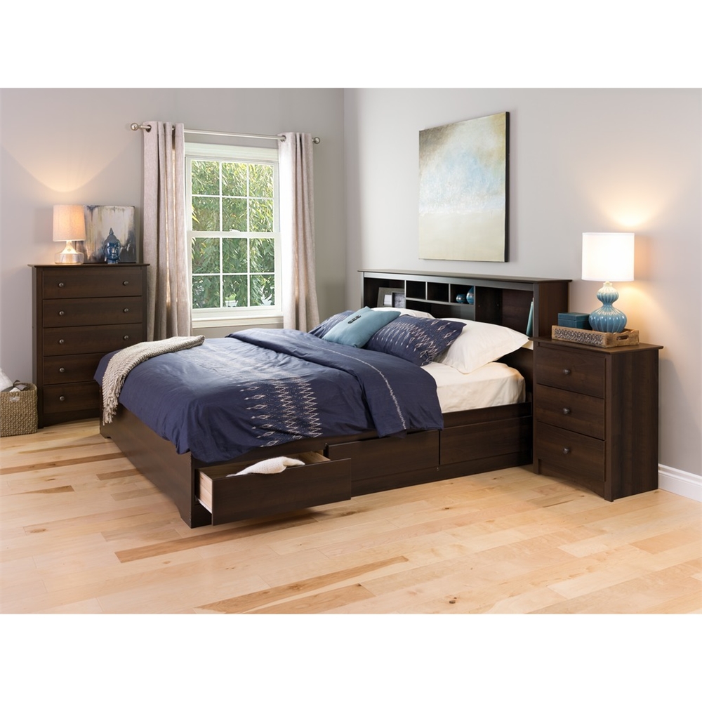 Fremont 3-drawer Tall Nightstand, Espresso. Picture 5