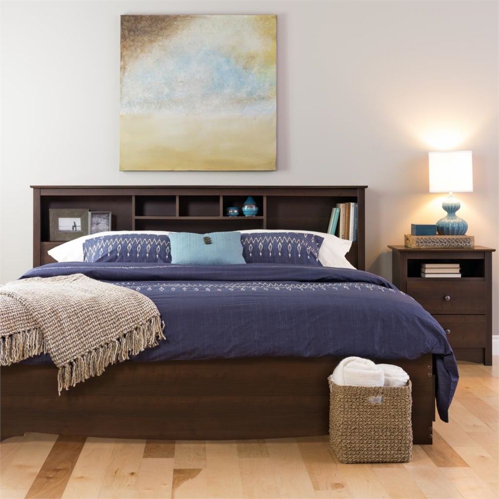 Espresso Fremont Tall 2 Drawer Nightstand with Open Shelf. Picture 5