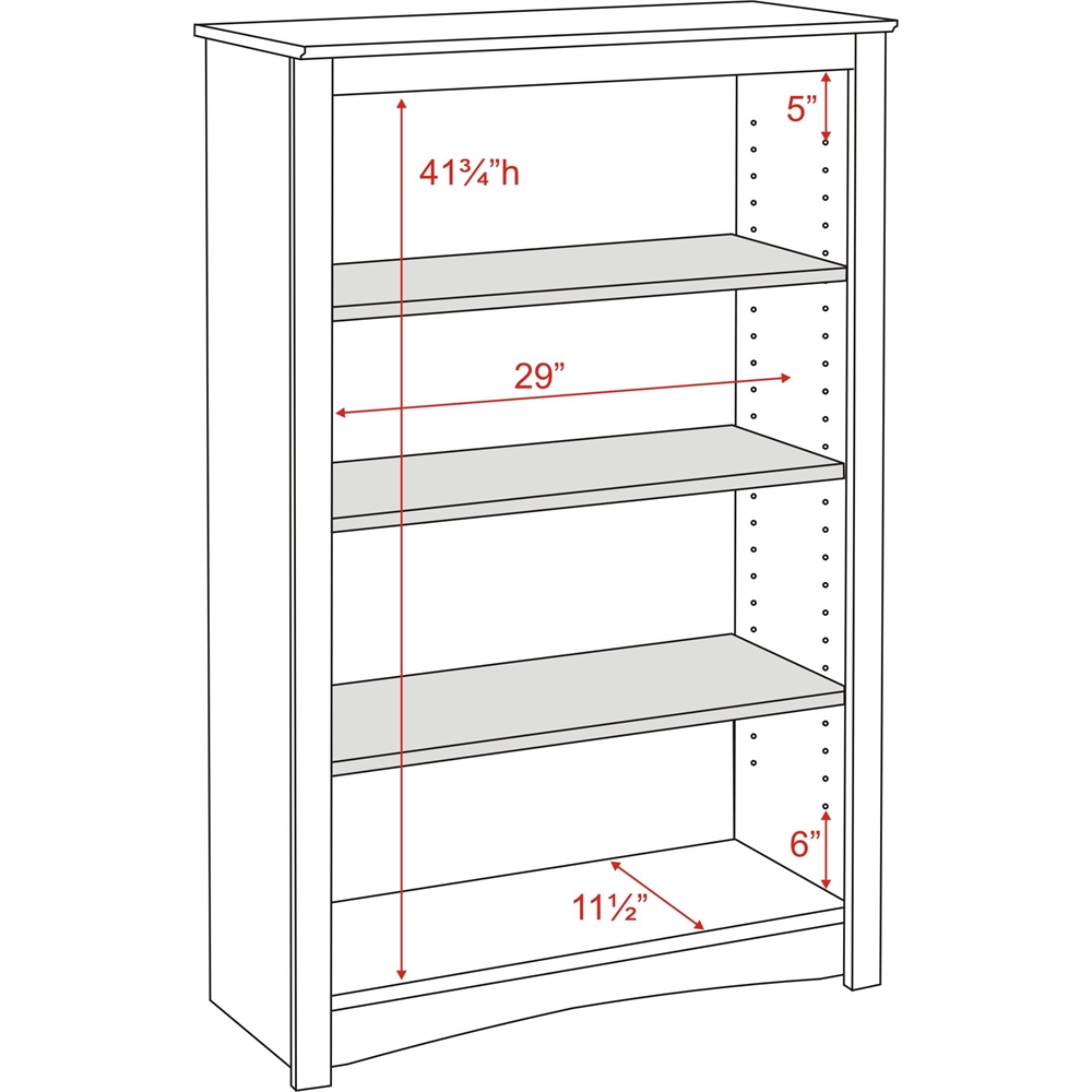 Espresso 4-shelf Bookcase. Picture 3