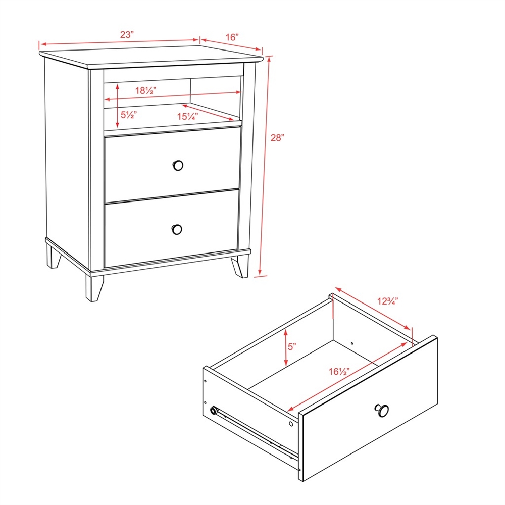 Yaletown 2-Drawer Tall Nightstand, Espresso. Picture 7