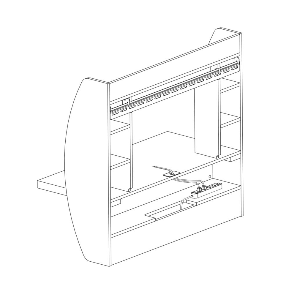 Espresso Floating Desk with Storage. Picture 5