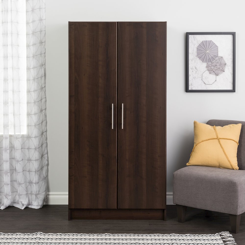 Elite 32" Wardrobe Cabinet, Espresso. Picture 7