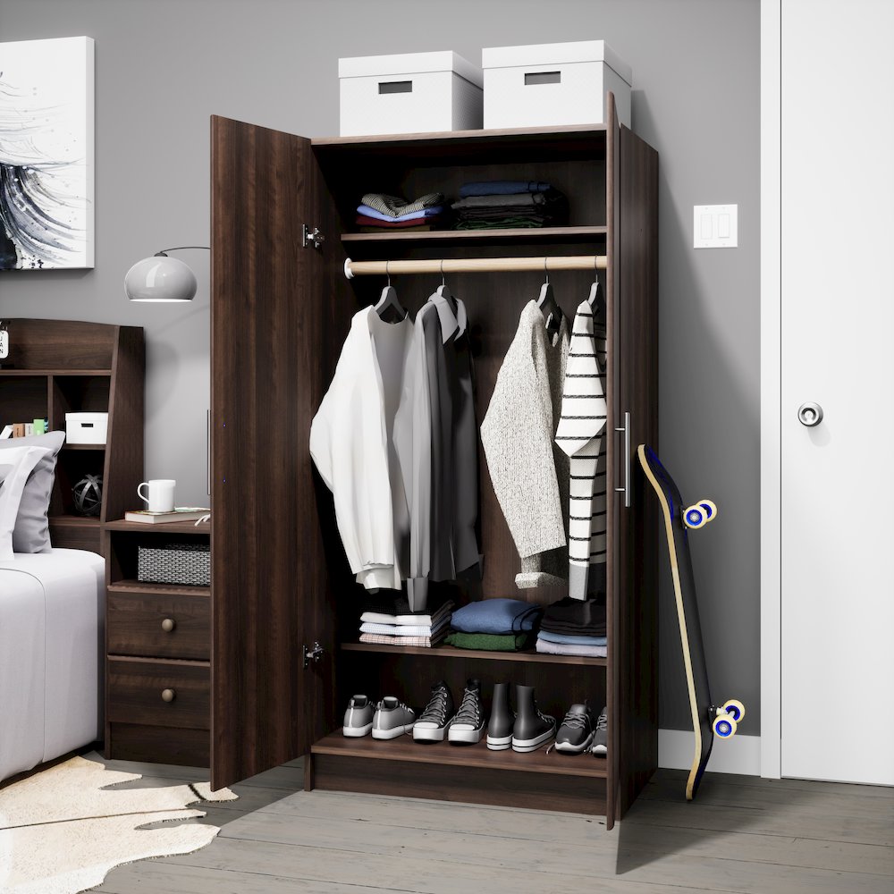 Elite 32" Wardrobe Cabinet, Espresso. Picture 8