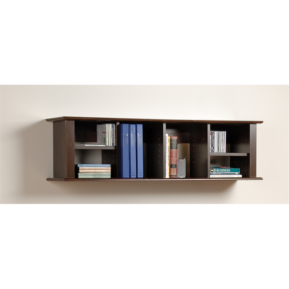 Espresso Wall Mounted Desk Hutch. Picture 1