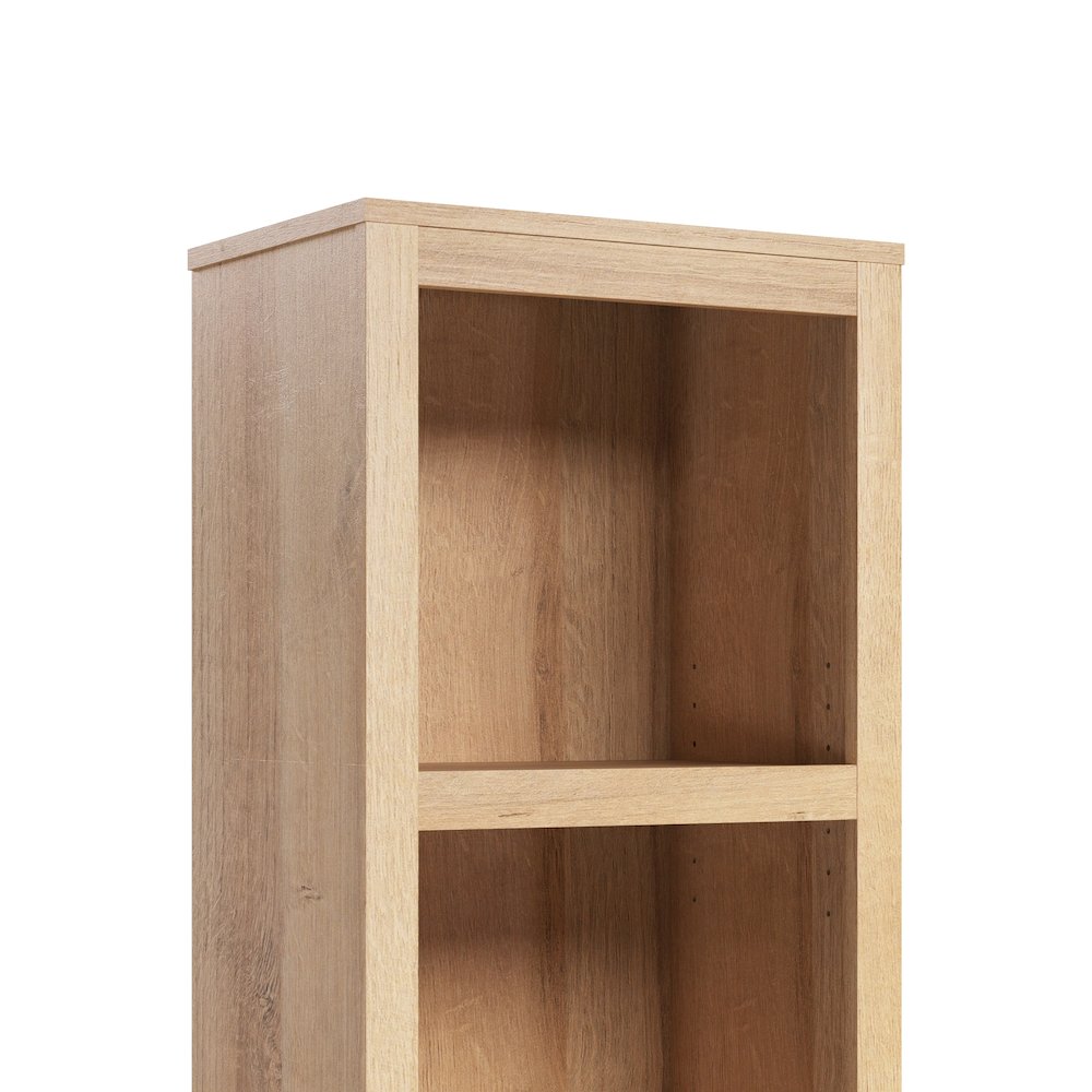 Moda 80" Tall 5 Tier Narrow Bookcase Natural Oak with 5 Shelves. Picture 2