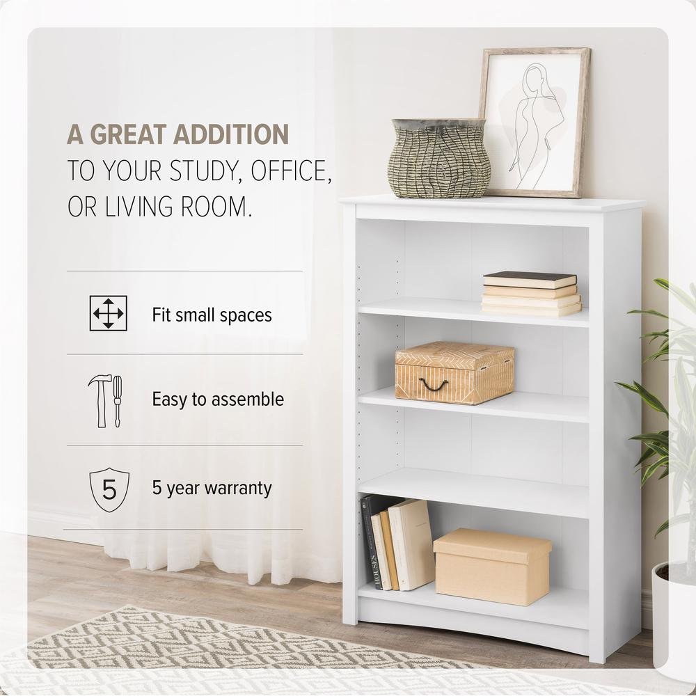 4-shelf Bookcase, White. Picture 11