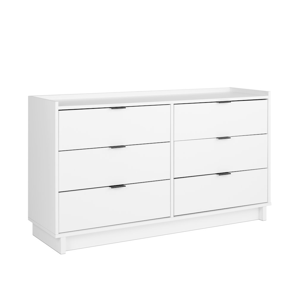 Simply Modern White 6 Drawer 52.5" W Dresser. Picture 2