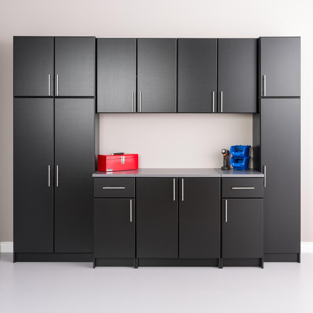 Elite 112" Storage Cabinet Set A - 9 pc - Black. Picture 2