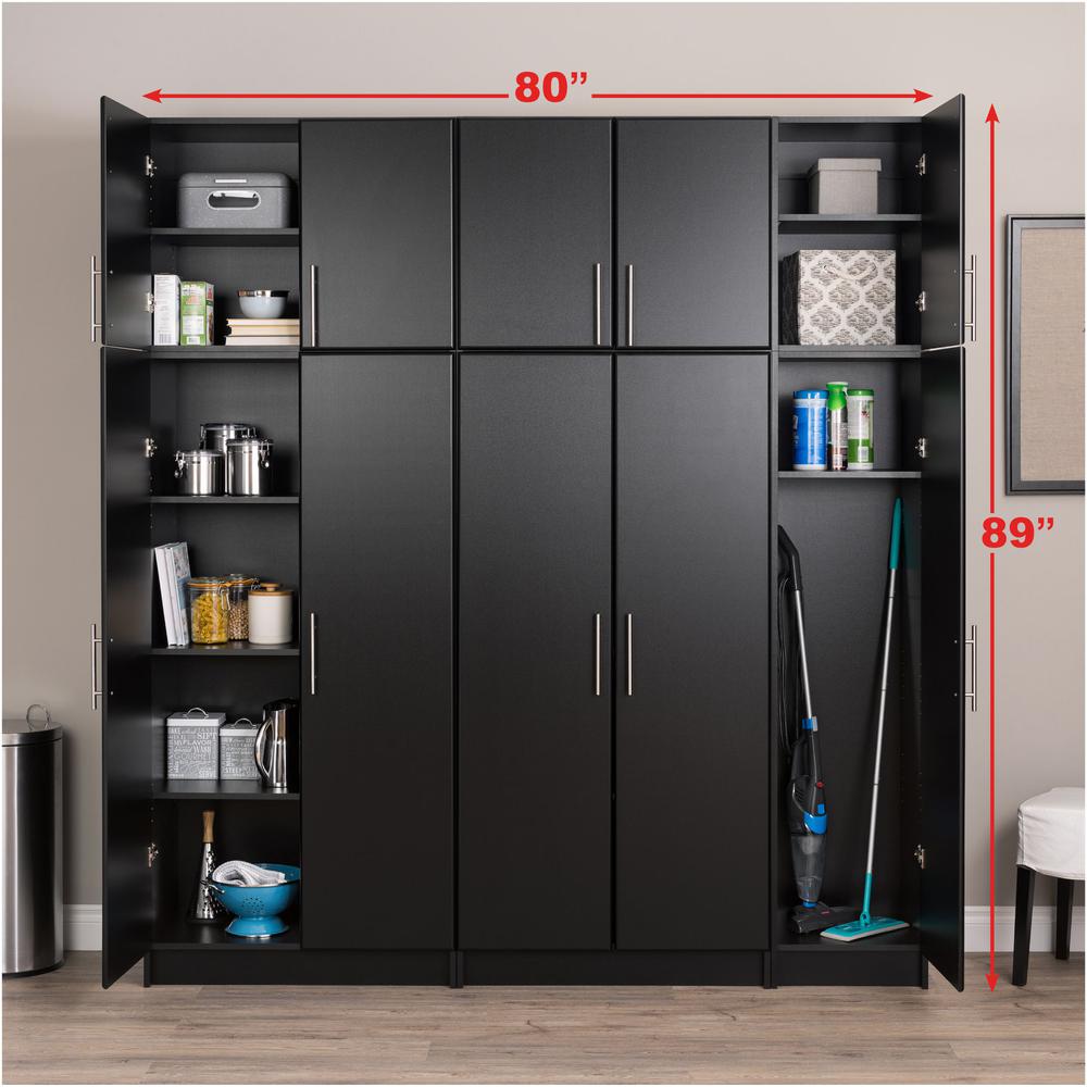 Elite 80" Storage Cabinet Set C - 6 pc - Black. Picture 3