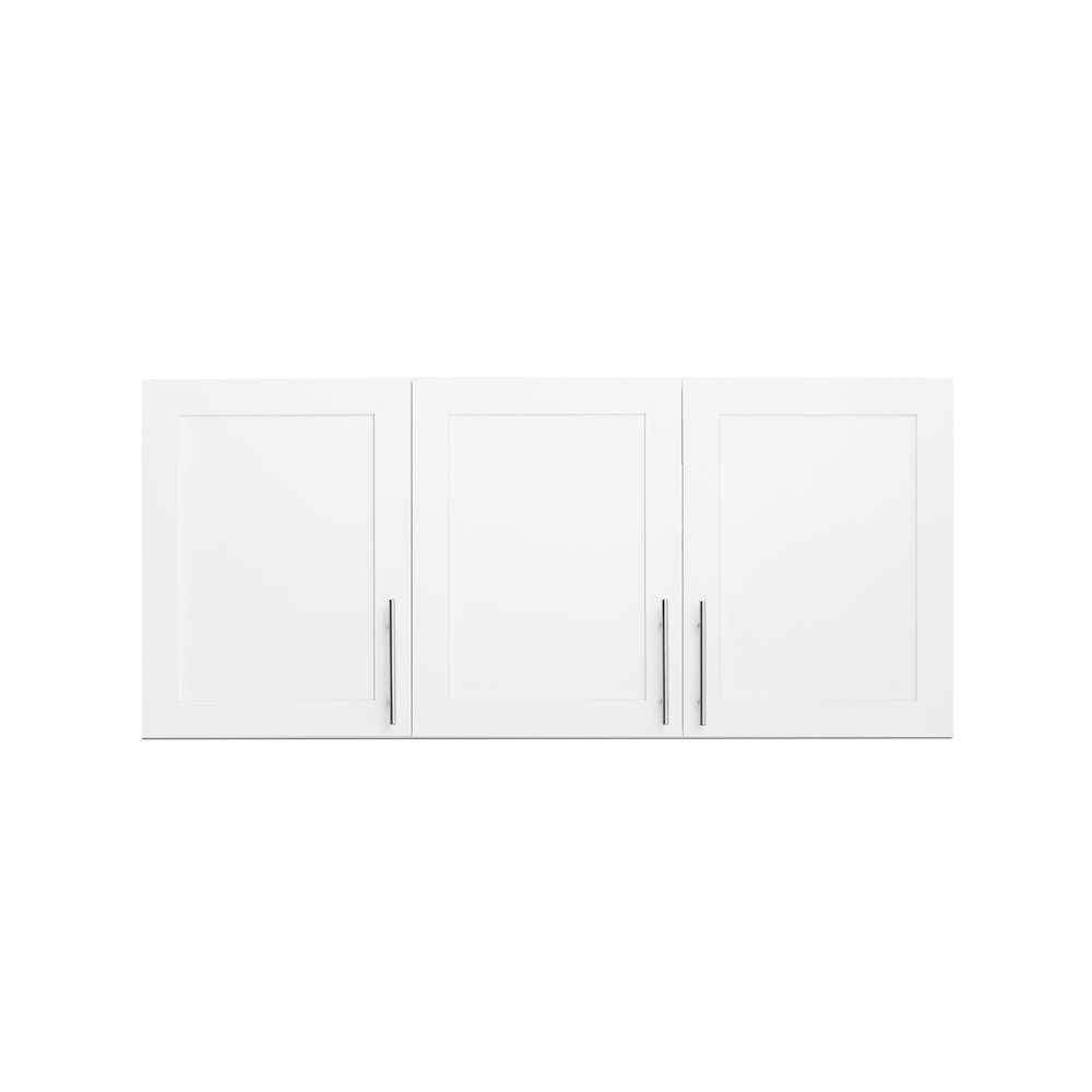 Elite 54" W Wall Cabinet White Engineered Wood Cabinet with Panel Doors. Picture 10