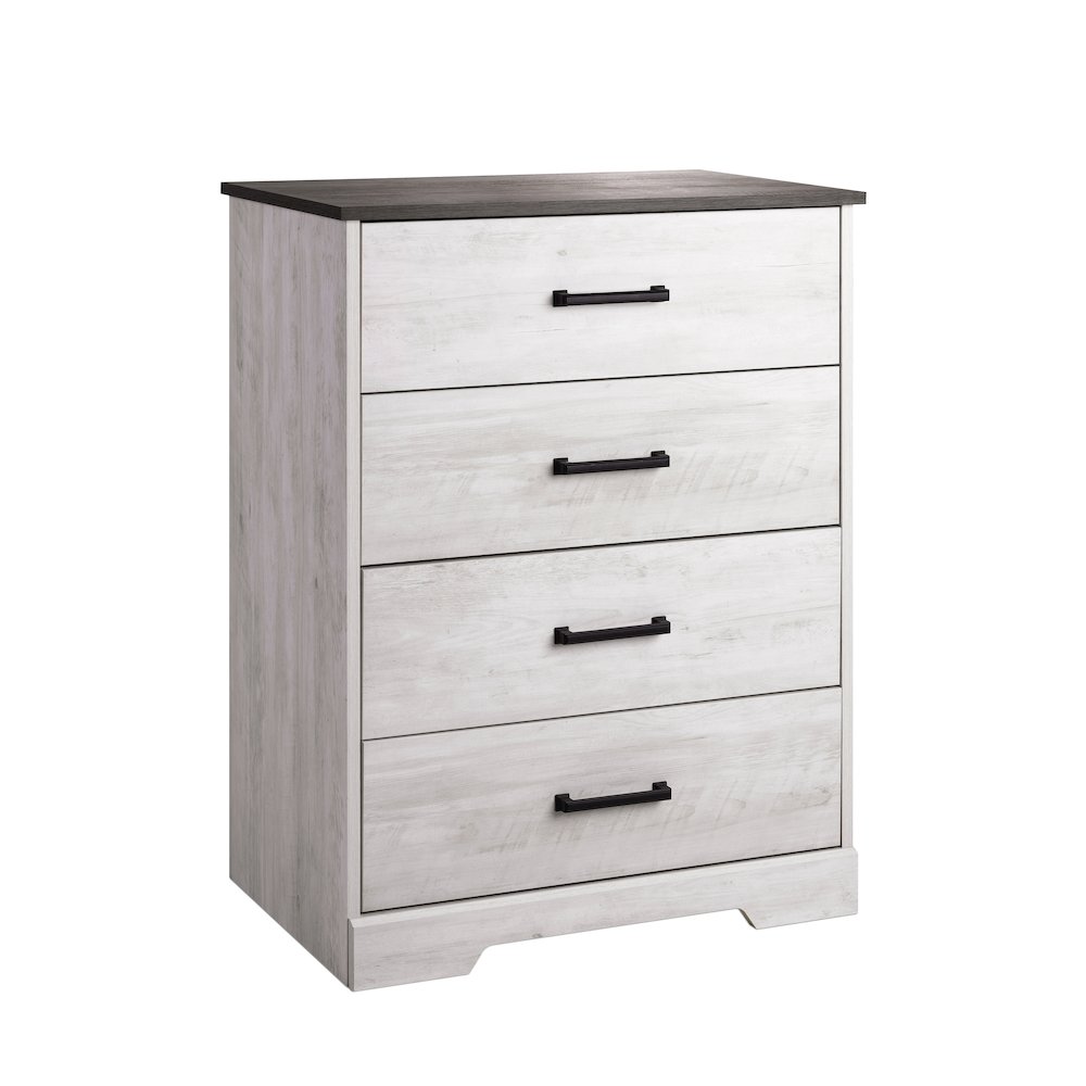 Chest, Wooden Bedroom Dresser with 4 Storage Drawers, 18.25in x 27.5in x 35.5in. Picture 2