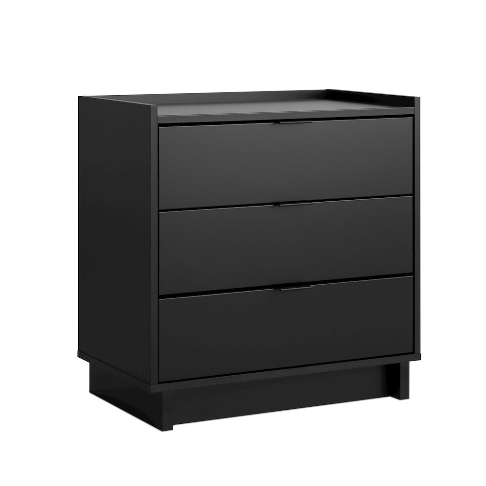 Simply Modern Black 3 Drawer 26.5" W Nightstand. Picture 2
