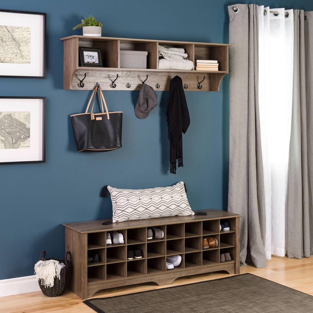 60" Shoe Cubby Bench - Drifted Gray. Picture 2