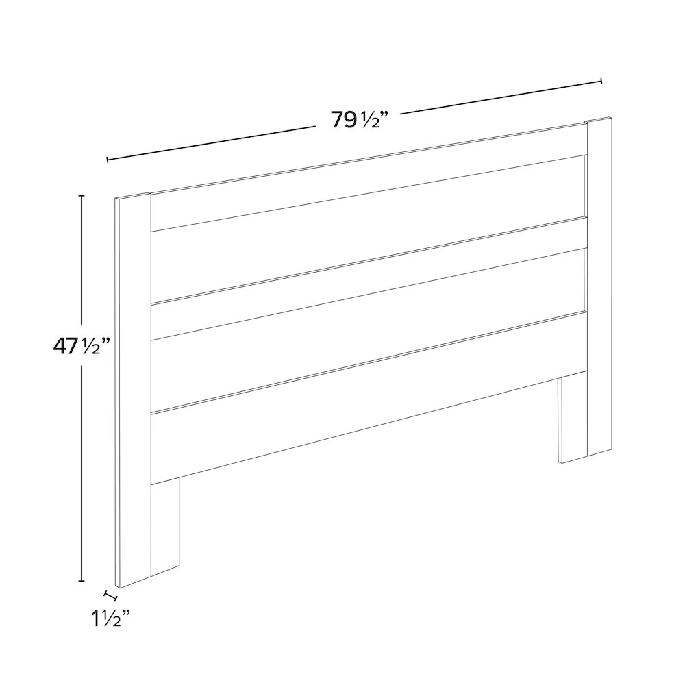 Washed White King Headboard, Bedroom Furniture 79.5" W x 47.5" H x 1.5" D. Picture 4