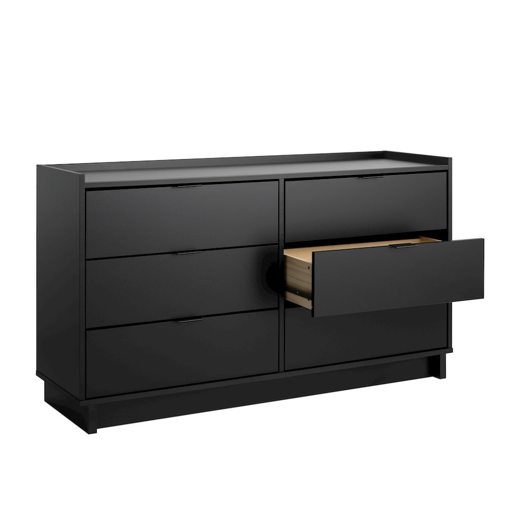 Simply Modern Black 6 Drawer 52.5" W Dresser. Picture 10